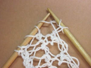 Bring yarn forward between needles to make a purl stitch