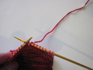 knitting with beads