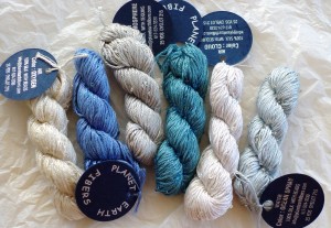 Mini Skeins of Beaded Accent Silk Yarn