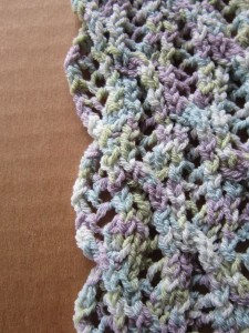 Cabled edge detail in Lacy Maizy