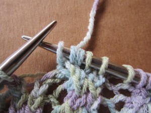 The completed 4-stitch cable