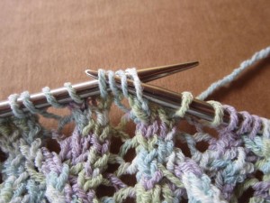 insert right-hand needle into next 4 stitches