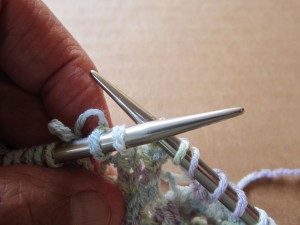 Remove right-hand needle