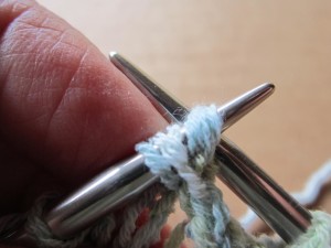 Slip 2 stitches on right-hand needle to left-hand needle